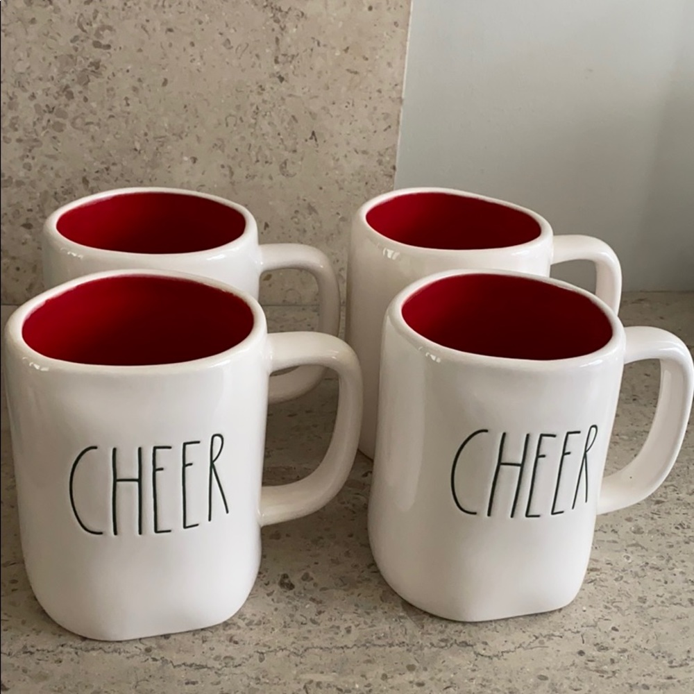 Rae Dunn: Have a cup of “Cheer” ceramic mugs. - Picture 1 of 5